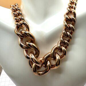 Elegant Bold Milor Bronze Italy Gold Overly Wide Graduated Chain Necklace